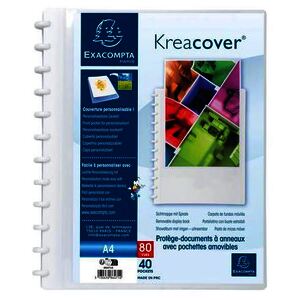 PROTÈGE-DOCUMENTS À ANNEAUX ET POCHETTES DÉTACHABLES KREACOVER 80 VUE