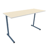 TABLE S2 2 PERSONNES 50*1300 T5 BLEU D'ALUMINE - PLATEAU SERINGA - CHANT ABS BLANC