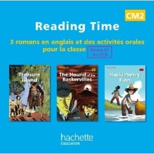 READING TIME CM2 CD AUDIO CLASSE DES TROIS TITRES CM2 (HUCKELBERRY FINN, THE HOUND OF THE BASKERVILLES, TREASURE ISLAND)