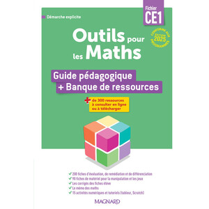 OUTILS POUR LES MATHS CE1 PAR DOMAINE (2025) - GUIDE PÉDAGOGIQUE + BANQUE DE RESSOURCES À TÉLÉCHARGER
