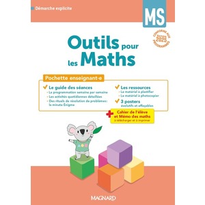 OUTILS POUR LES MATHS MS (2025) - POCHETTE ENSEIGNANT : GUIDE PÉDAGOGIQUE + POSTERS + FICHES RESSOURCES
