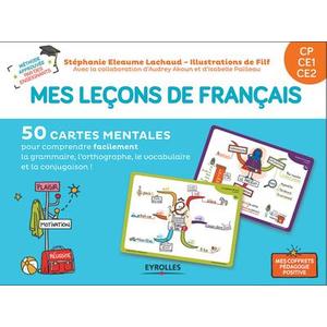 MES LECONS DE FRANCAIS CP  CE1  CE2 - 50 CARTES MENTALES POU