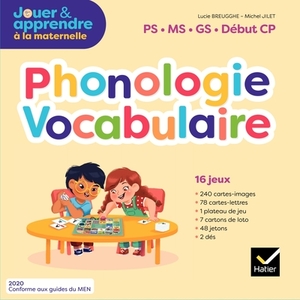 JOUER POUR APPRENDRE PS, MS, GS - PHONOLOGIE - VOCABULAIRE - BOITE DE JEUX - ED. 2020