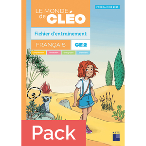 LE MONDE DE CLÉO  FICHIER D'ENTRAINEMENT CE2 + AIDE-MÉMOIRE - ÉD. 2025 (PACK DE 10 FICHIERS)