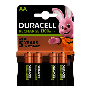 DURACELL 4 PILES RECHARGEABLES AA 1300MAH
