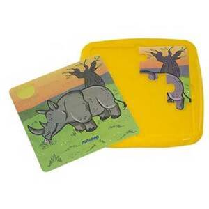 /LOT DE 3 PUZZLES PROGRESSIFS Perroquet, rhinocéros, crocodile (6, 12 et 25 pièces)