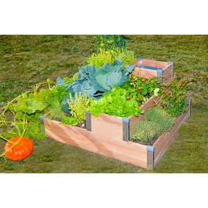 POTAGER BOIS 2 ETAGES AVEC COMPOSTEUR, MATERIEL ET GRAINES