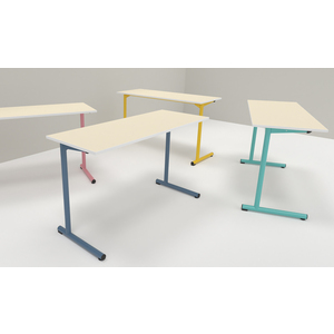 TABLE S2 2 PERSONNES 50*1300 T6 VERT D'EAU - PLATEAU SERINGA - CHANT ABS BLANC