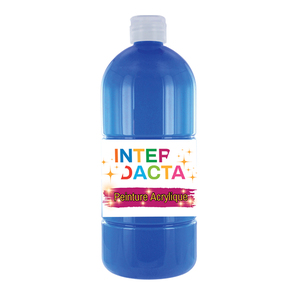 PEINTURE ACRYLIQUE FLACON 500 ML COLORIS CYAN