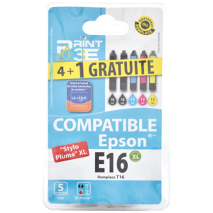 P3E EPSON E16 MULTIPACK 4 COULEURS + 1 BK GRATUITE