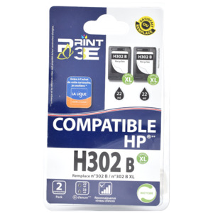 P3E HP H302BK XL 2 CARTOUCHES