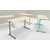 TABLE S2 2 PERSONNES 50*1300 T5 BLEU D'ALUMINE - PLATEAU SERINGA - CHANT ABS BLANC