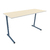 TABLE S2 2 PERSONNES 50*1300 T5 BLEU D'ALUMINE - PLATEAU SERINGA - CHANT ABS BLANC