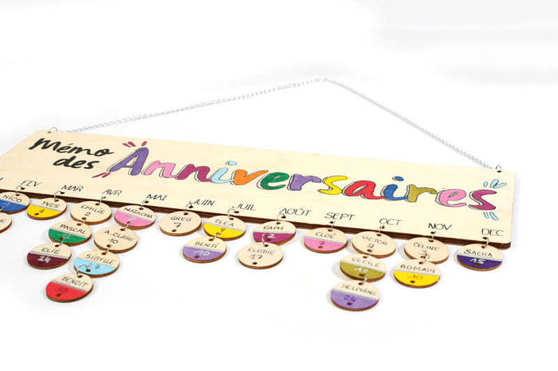 Calendrier Des Anniversaires à Fabriquer CALENDRIER DES ANNIVERSAIRES BOIS K755614 - Frimaudeau